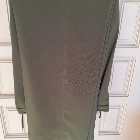 Suit Studio Pant Suit SzP16 Dbl Breasted FullyLined Pants/Jacket Olive Polyester - Picture 12 of 15